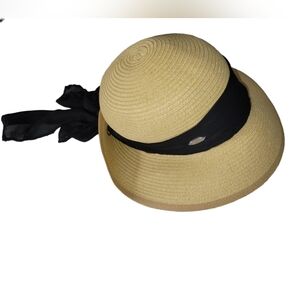 Kallina Sun Hat with Black Ribbon UPF 50